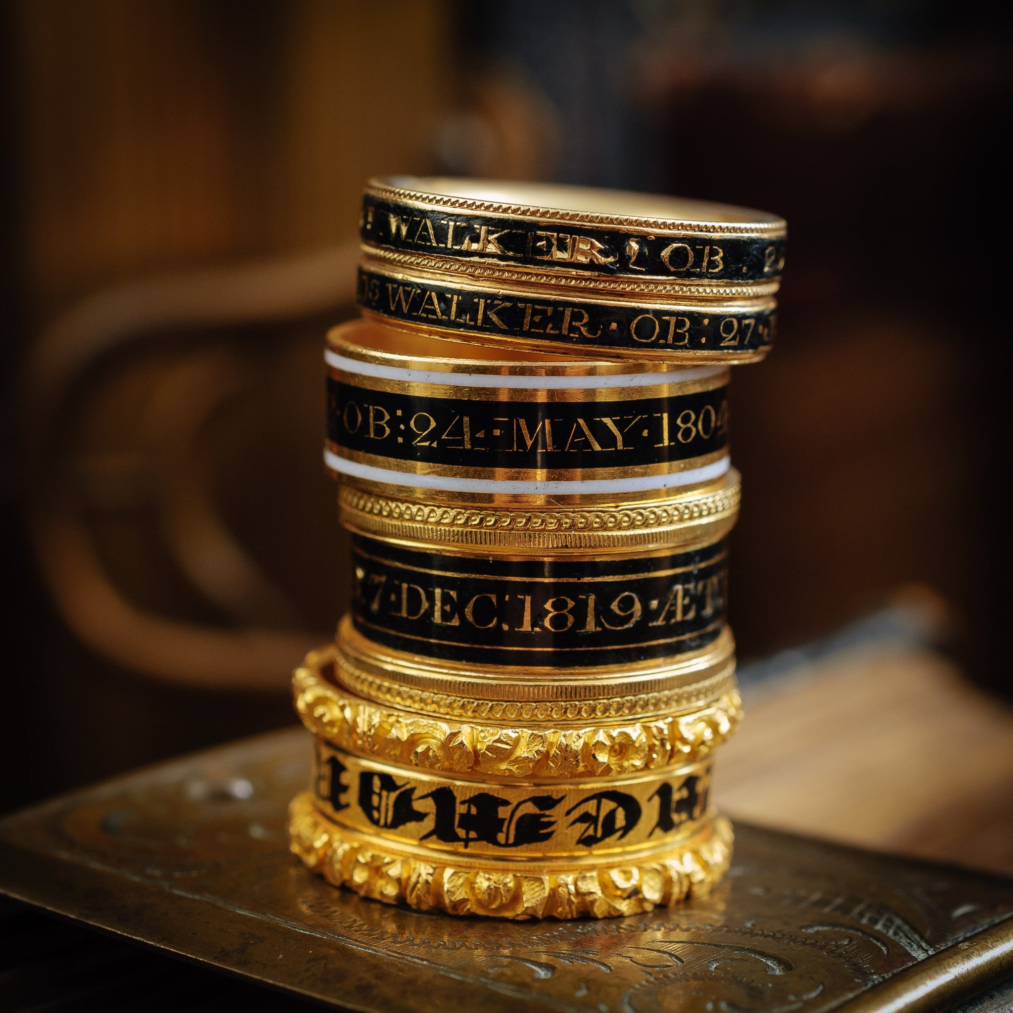 Antique Georgian Victorian Mourning Rings Fetheray