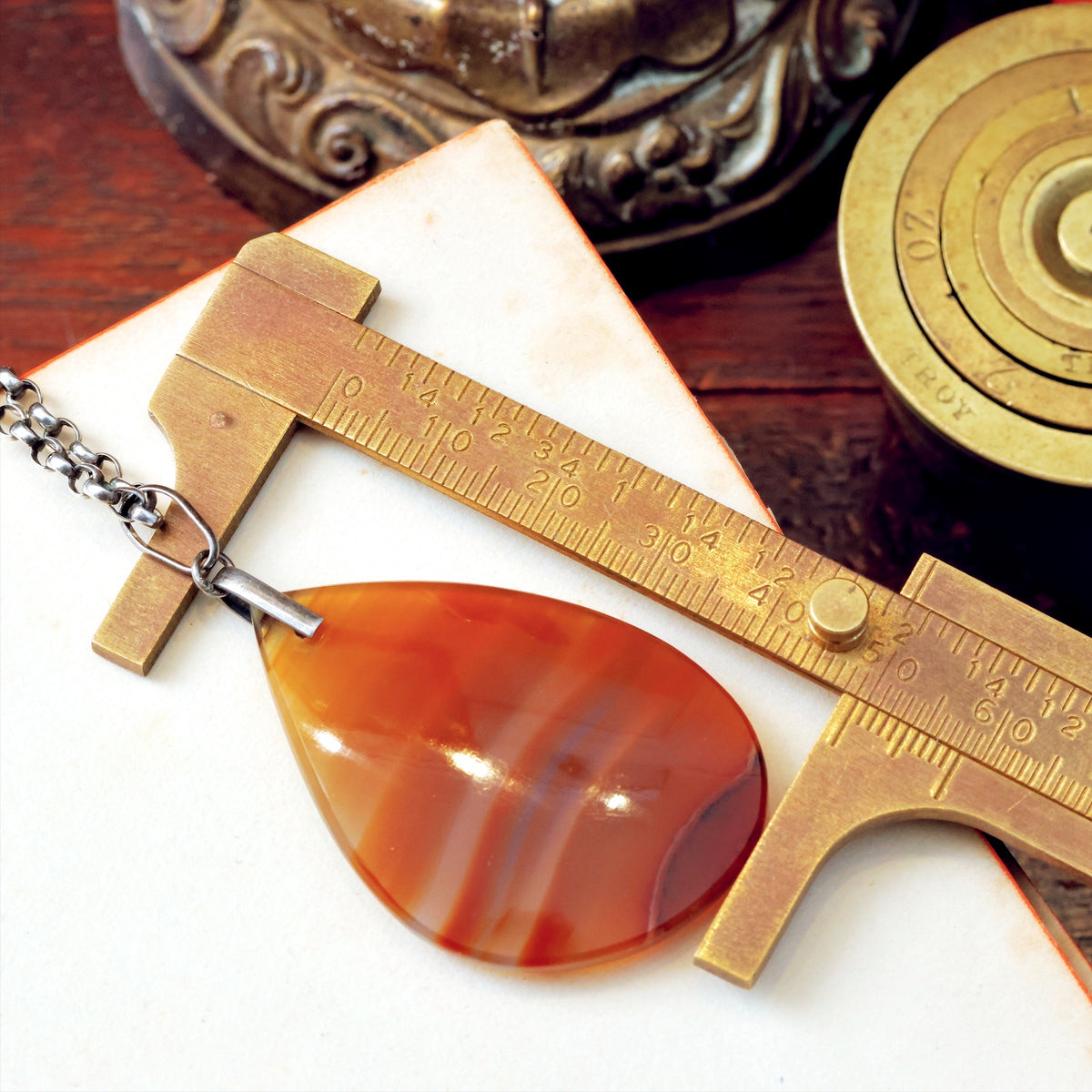 Vintage Red Banded Scottish Agate Pendant