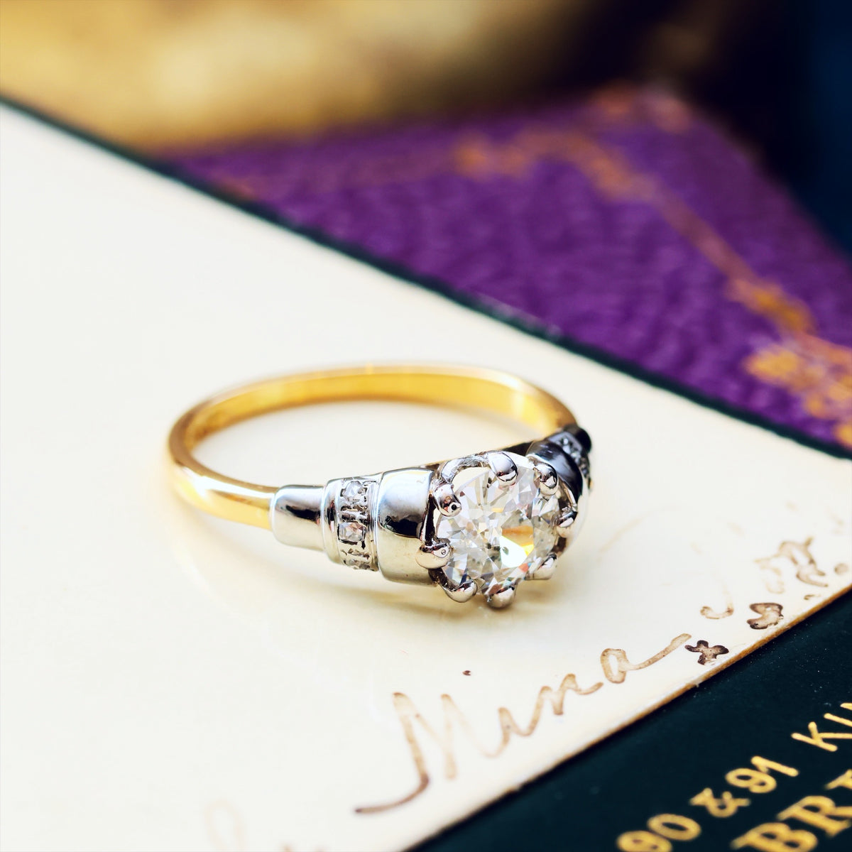 Tempting Vintage Art Deco Diamond Engagement Ring