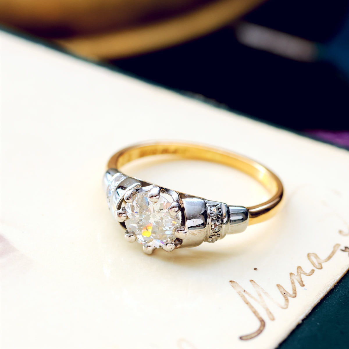 Tempting Vintage Art Deco Diamond Engagement Ring