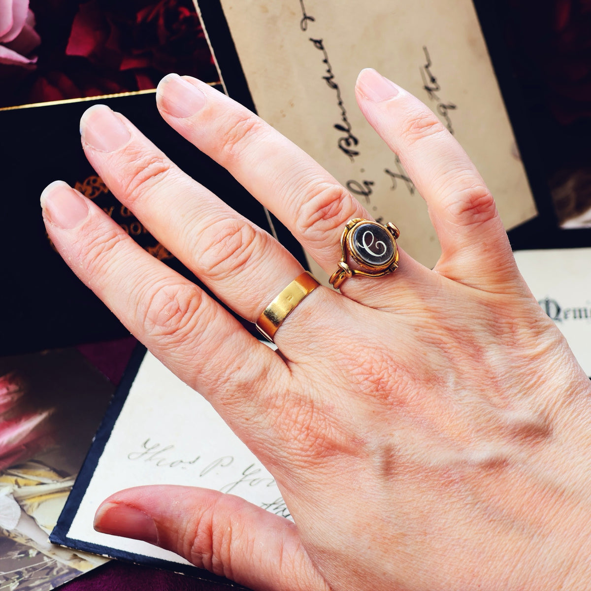 Circa 1862 Mourning Ring for Caroline Giesler