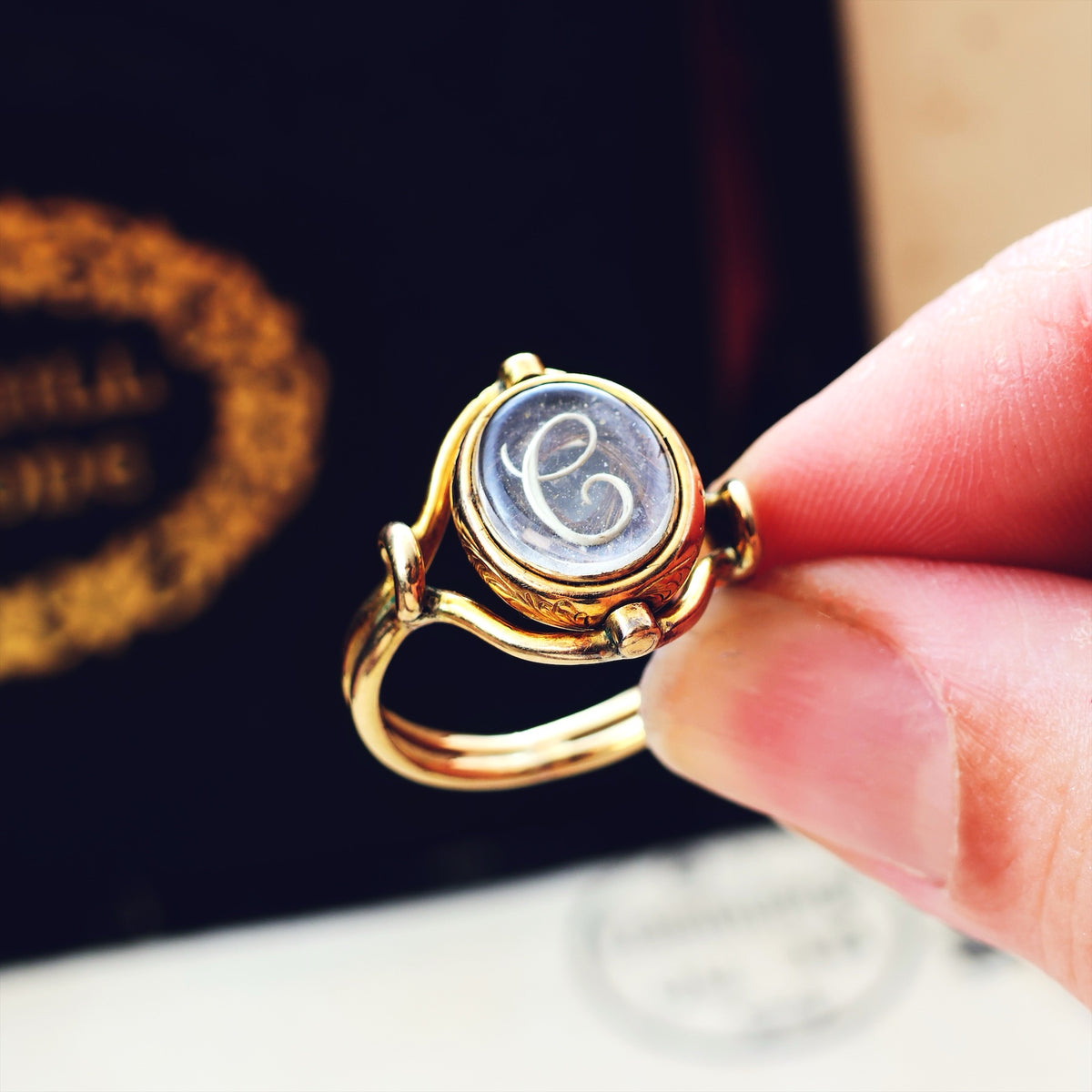 Circa 1862 Mourning Ring for Caroline Giesler