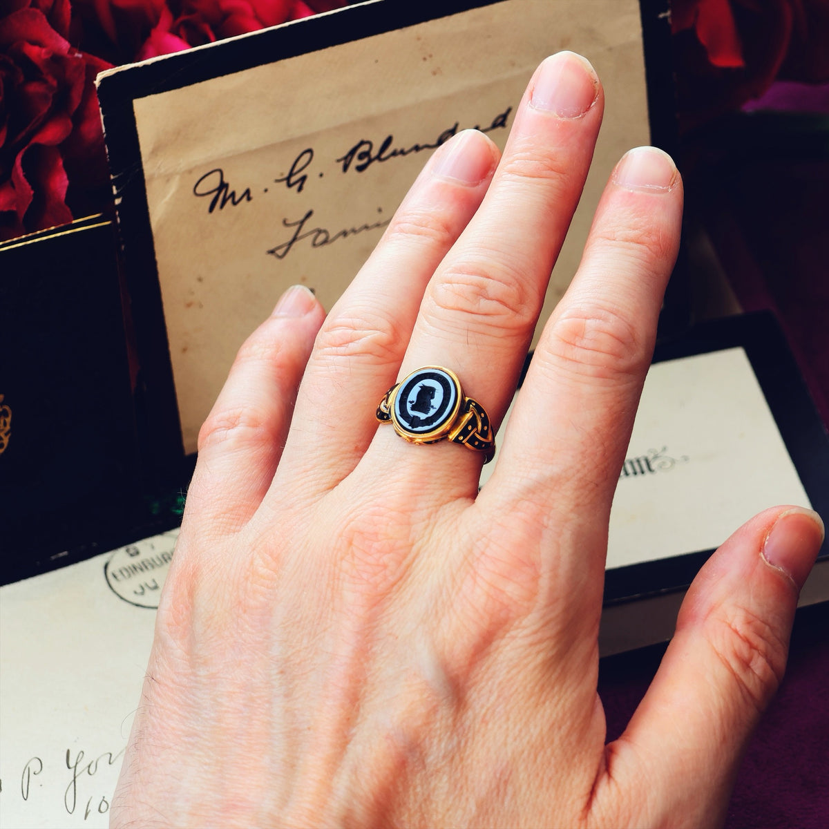 Date 1862 Mourning Ring for Caroline Giesler