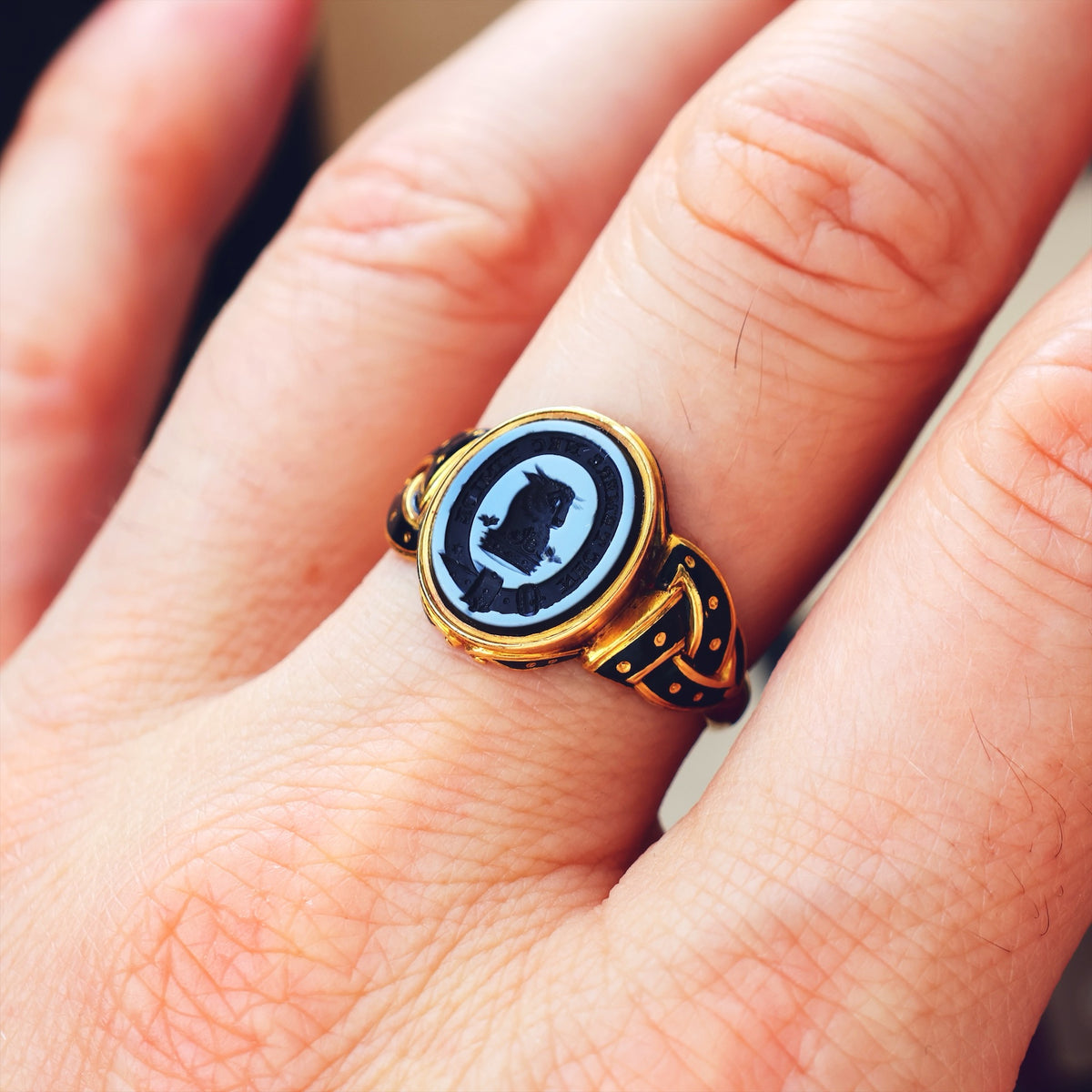 Date 1862 Mourning Ring for Caroline Giesler