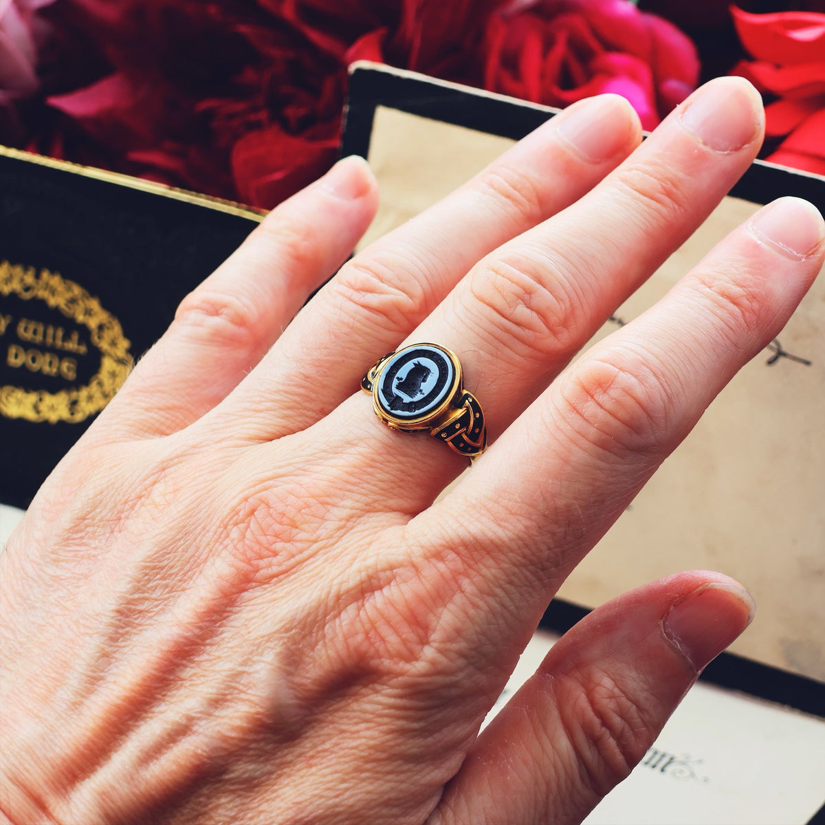 Date 1862 Mourning Ring for Caroline Giesler