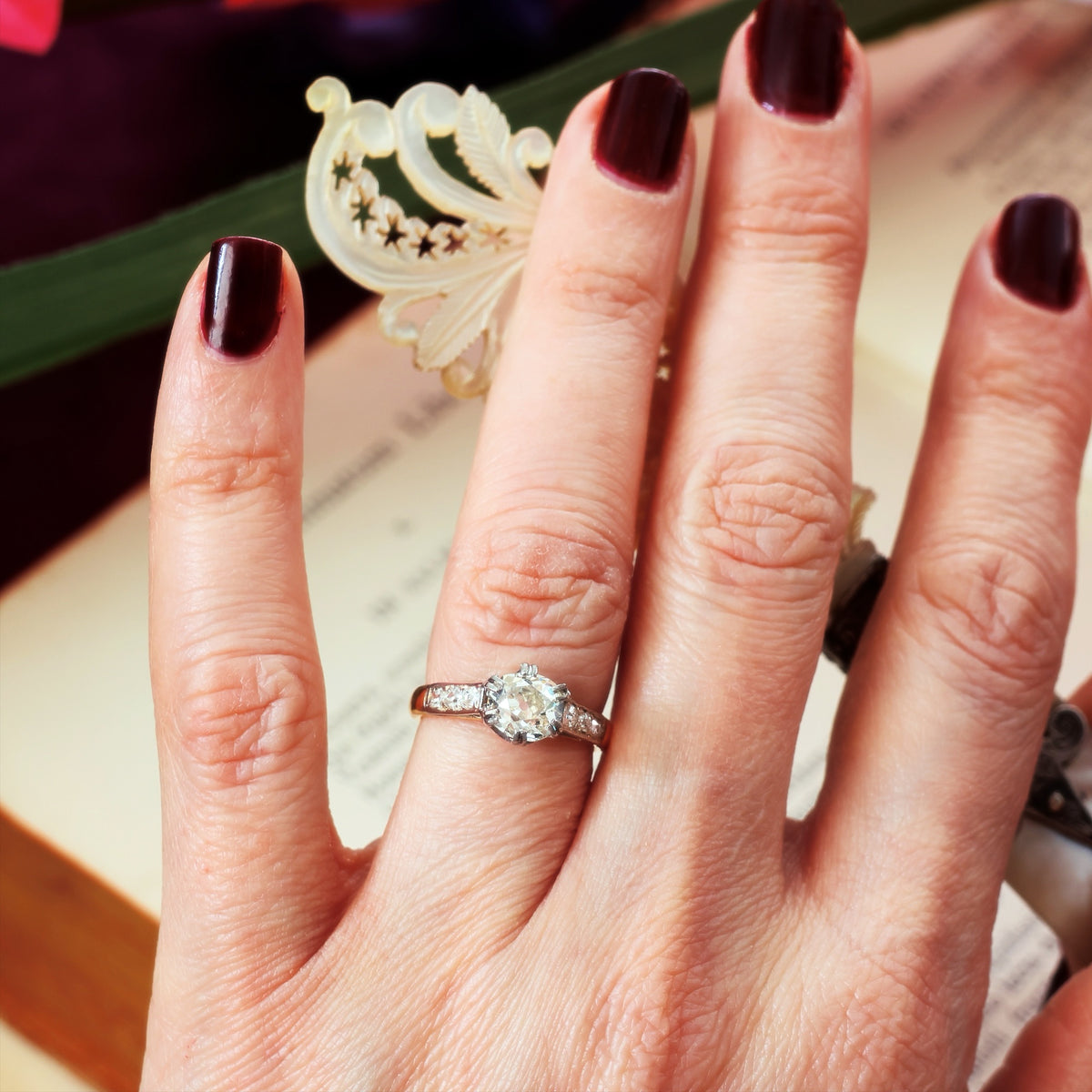 Dublin Date 1939 1.36ct European Cut Diamond Engagement Ring