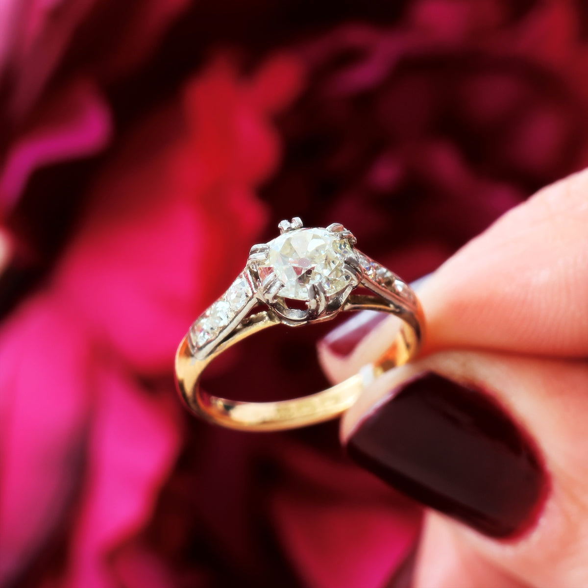 Dublin Date 1939 1.36ct European Cut Diamond Engagement Ring