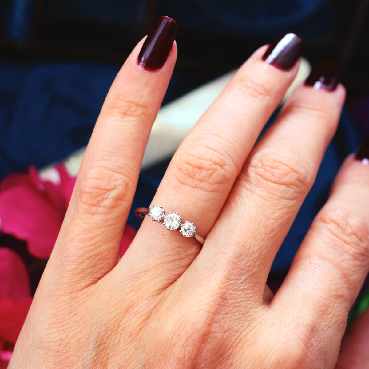 Vintage 1930's Platinum & Diamond Trilogy Engagement Ring