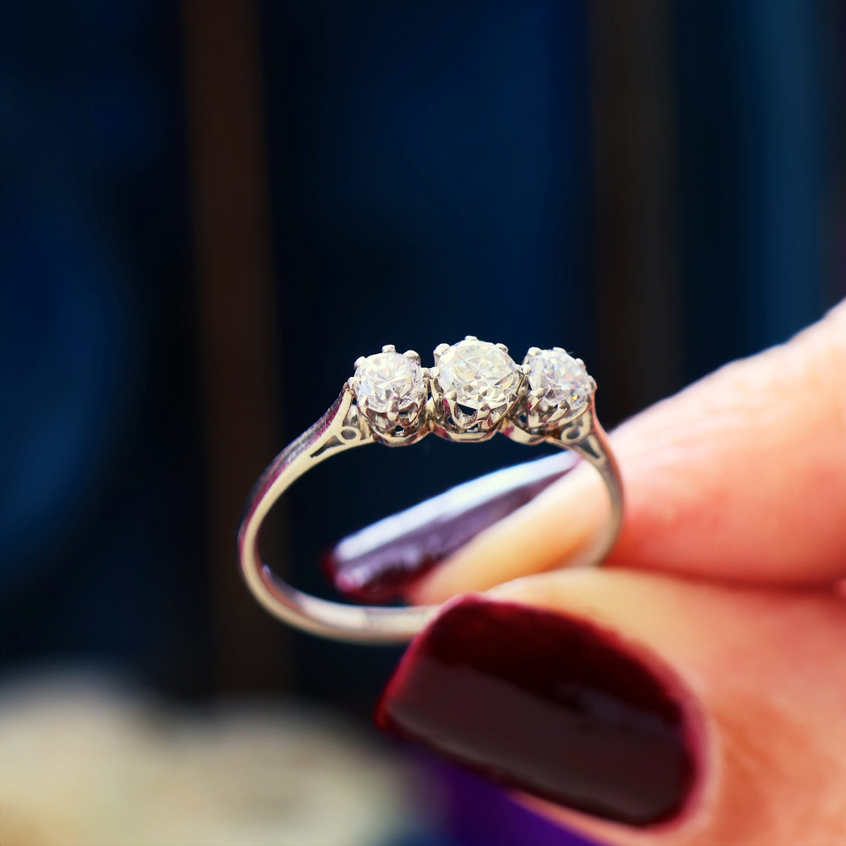 Vintage 1930's Platinum & Diamond Trilogy Engagement Ring