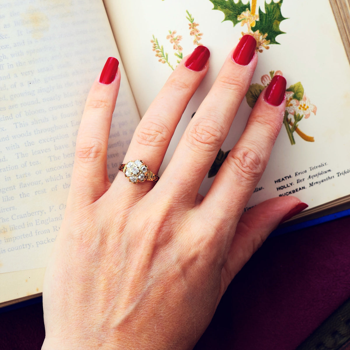 Circa 1870's, Antique Victorian Diamond Cluster Ring