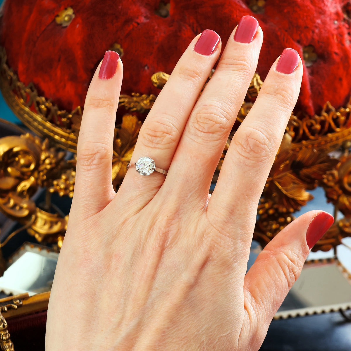 Lovely Certificated 1.20ct Hand Cut Diamond Engagement Ring