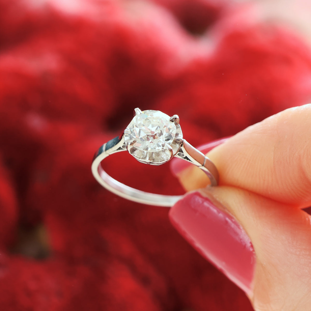 Lovely Certificated 1.20ct Hand Cut Diamond Engagement Ring