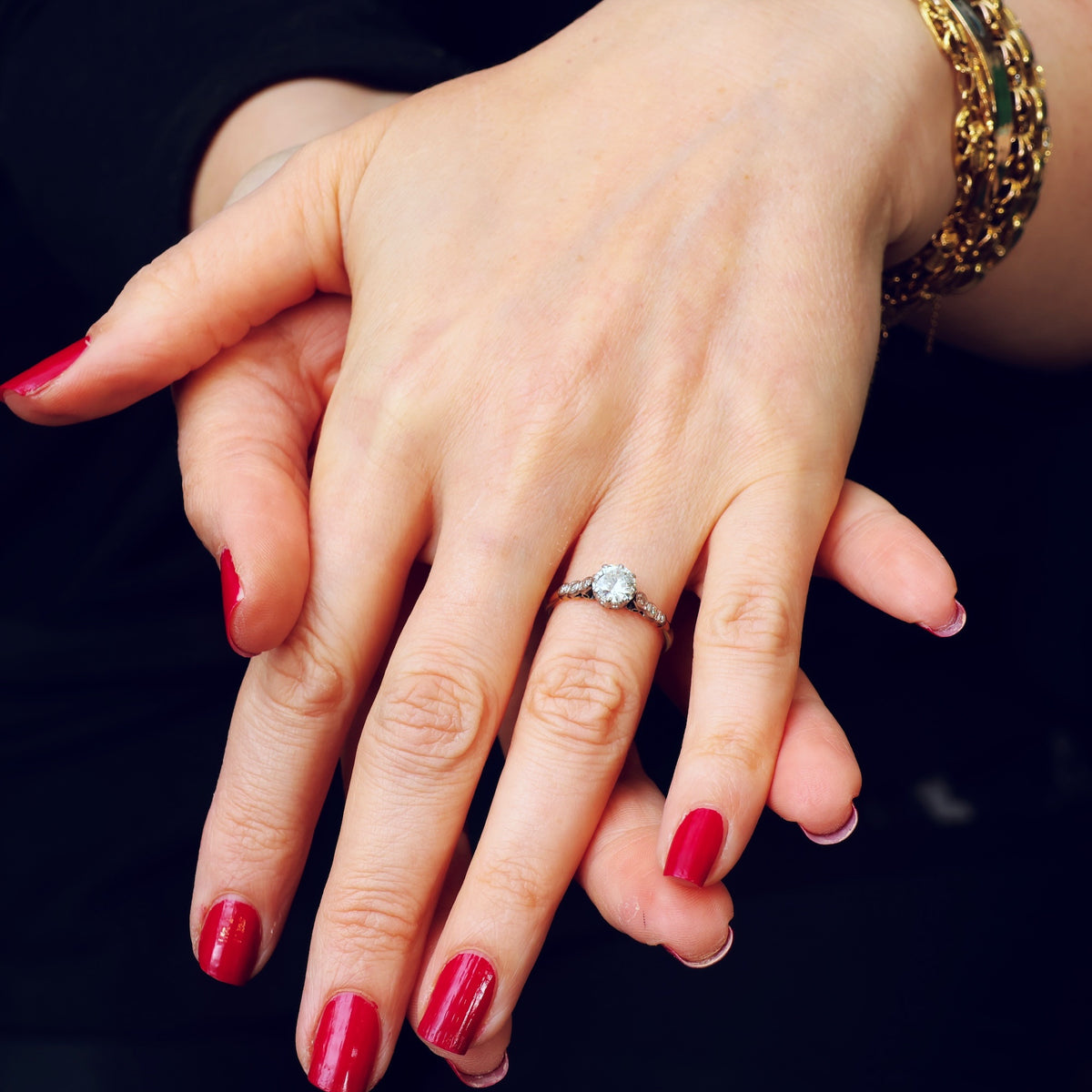 Splendid Vintage .80ct Diamond Engagement Ring