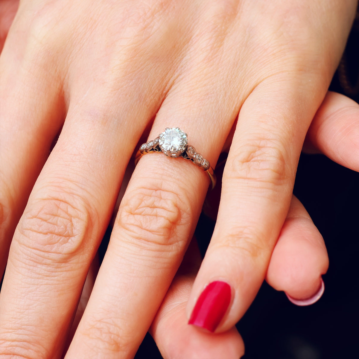 Splendid Vintage .80ct Diamond Engagement Ring