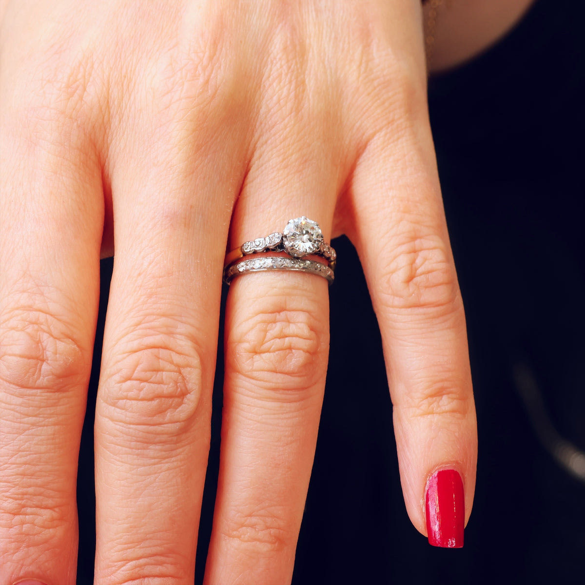 Splendid Vintage .80ct Diamond Engagement Ring