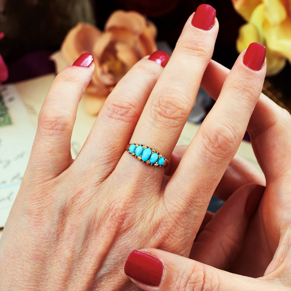 Antique Date 1915 Persian Turquoise Ring