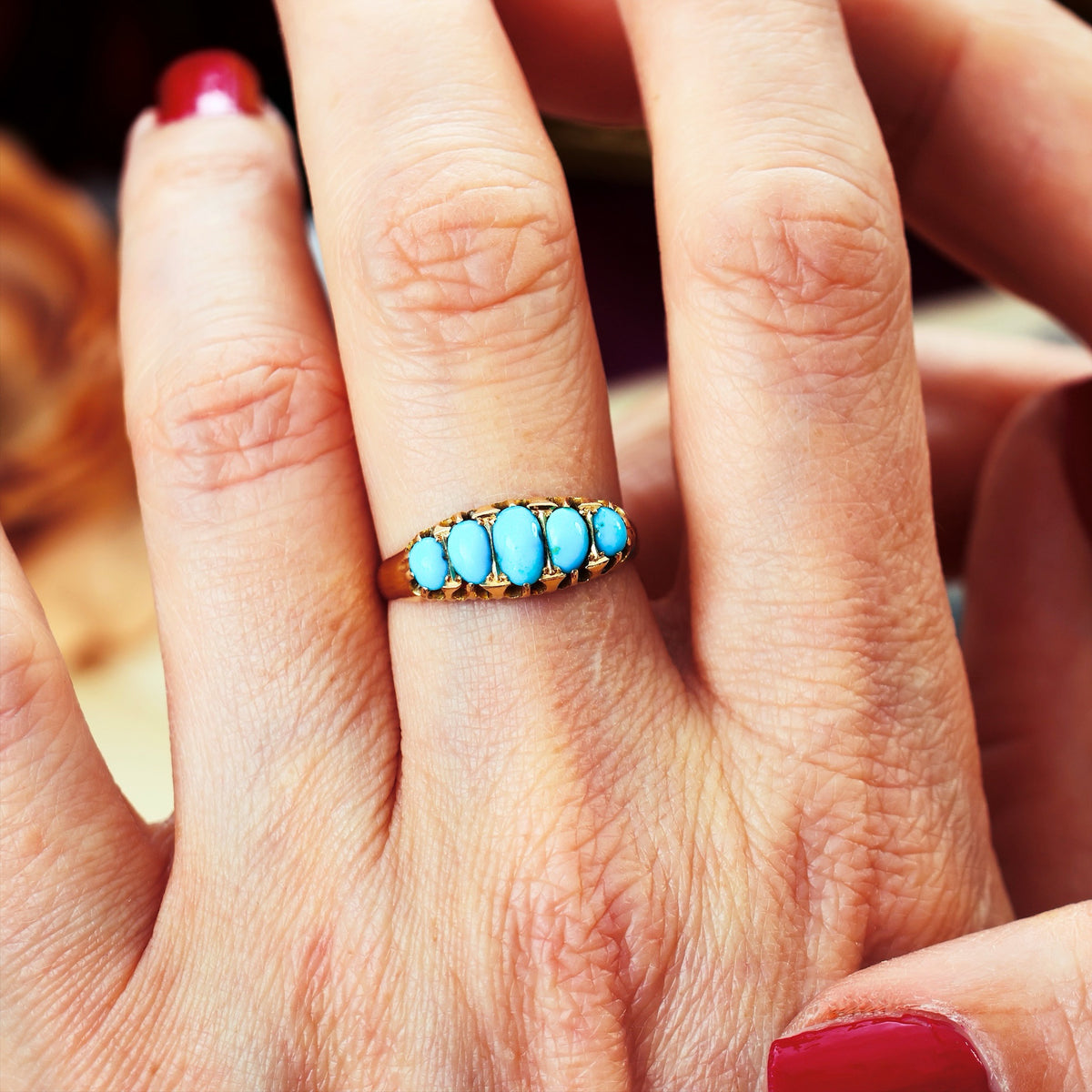 Antique Date 1915 Persian Turquoise Ring