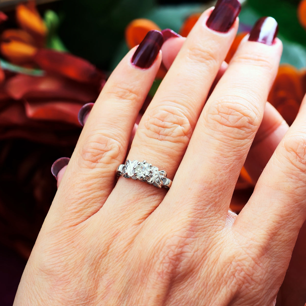 Vintage 1950's Art Deco Diamond Engagement Ring