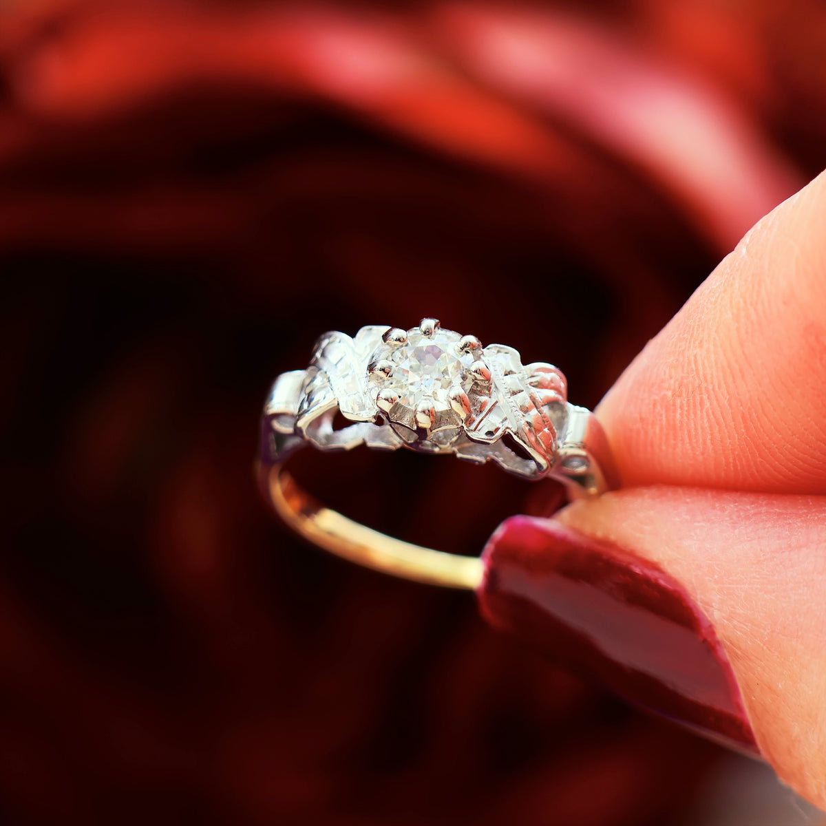 Vintage 1950's Art Deco Diamond Engagement Ring