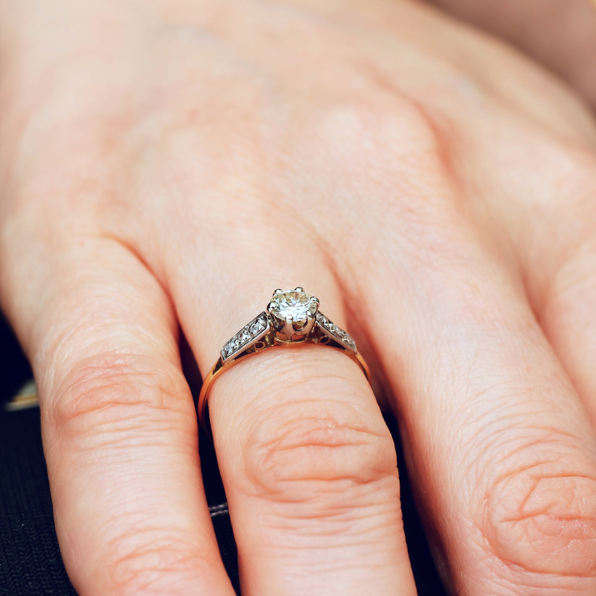 Vintage 1930's Diamond Solitaire Engagement Ring