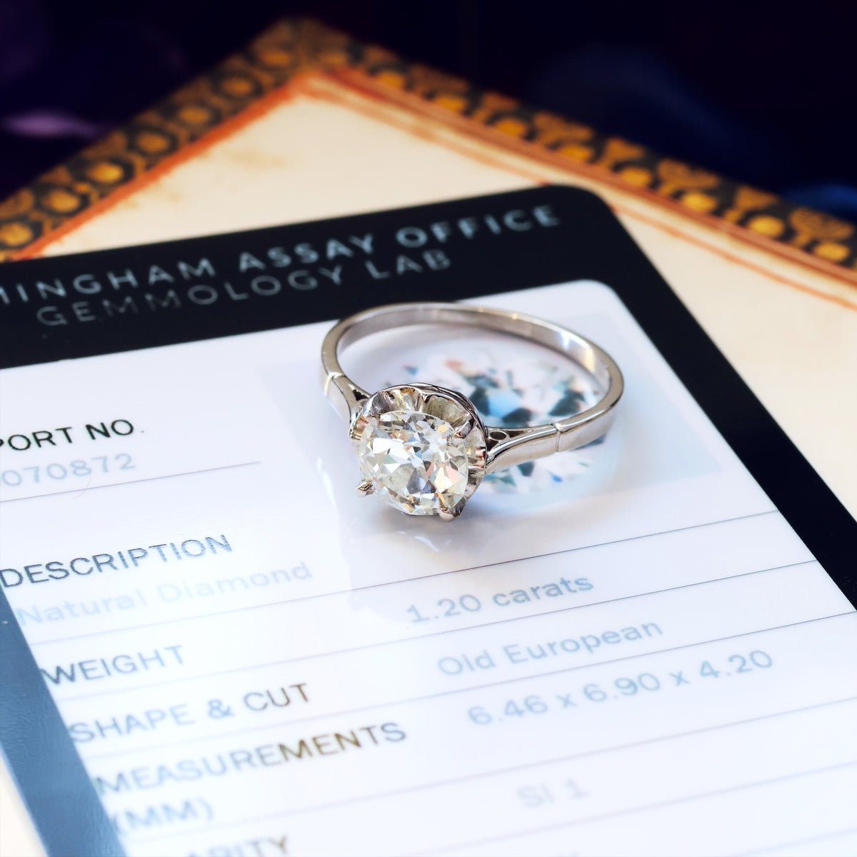 Lovely Certificated 1.20ct Hand Cut Diamond Engagement Ring