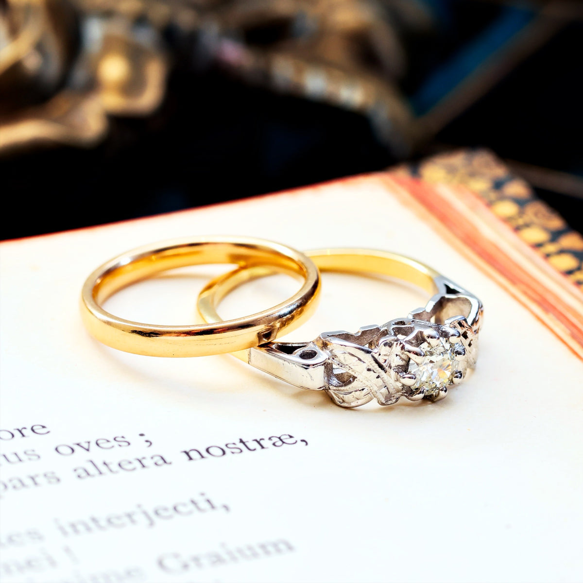 Vintage 1950's Art Deco Diamond Engagement Ring