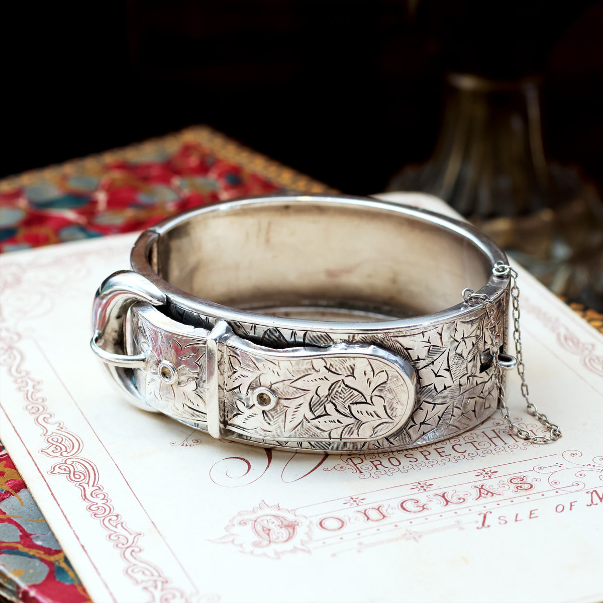 Antique Victorian Silver Buckle Bangle