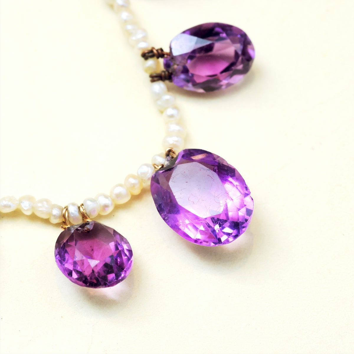 Victorian Amethyst & Seed Pearl Necklet