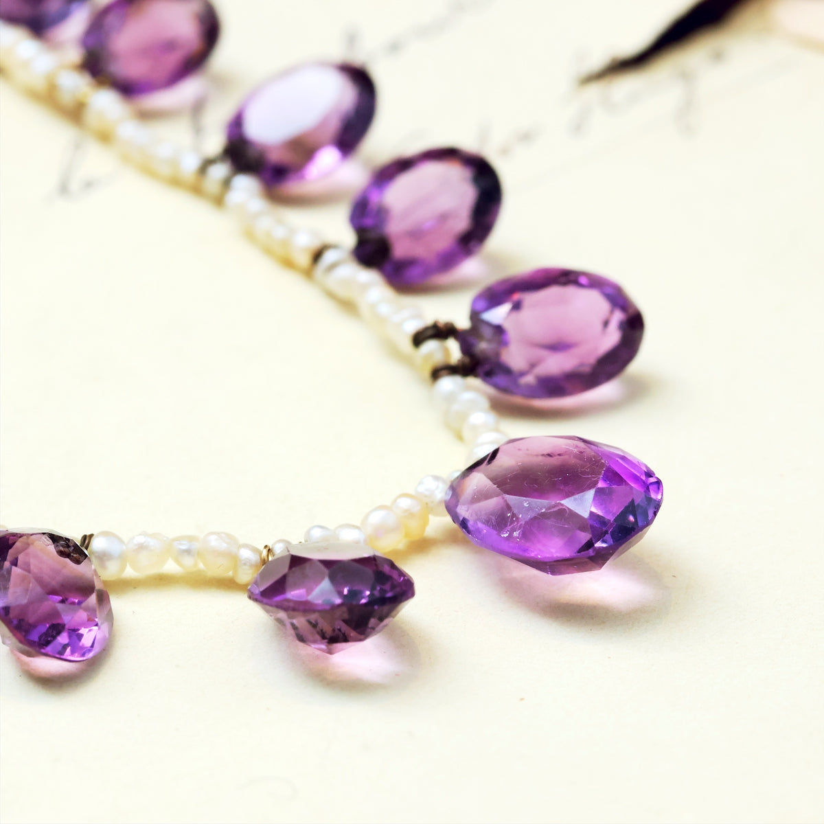 Victorian Amethyst & Seed Pearl Necklet