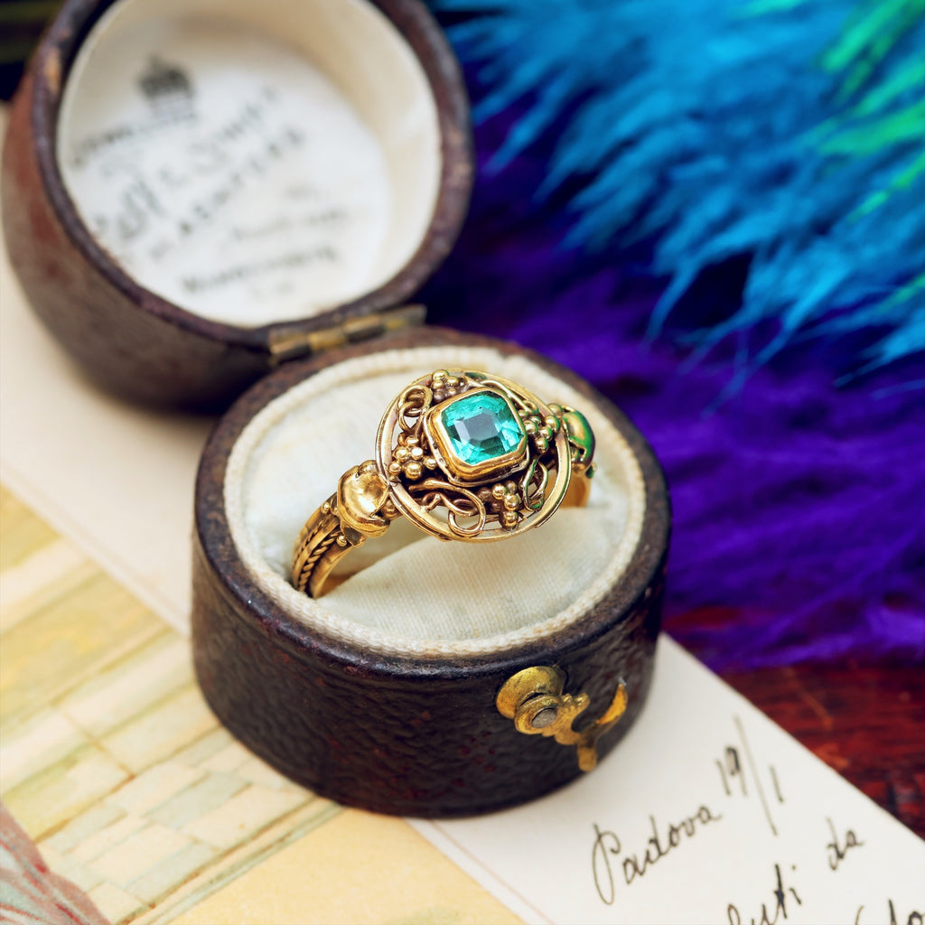 Scarce Beauty! All Original Arts & Crafts Emerald Ring – Fetheray