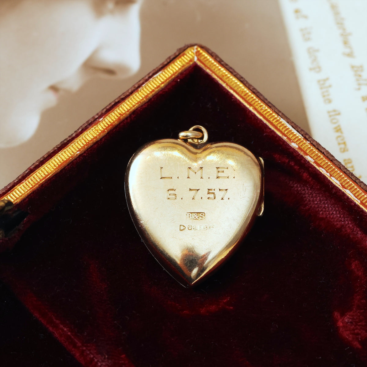 Date 1956 Hand Engraved Heart Locket