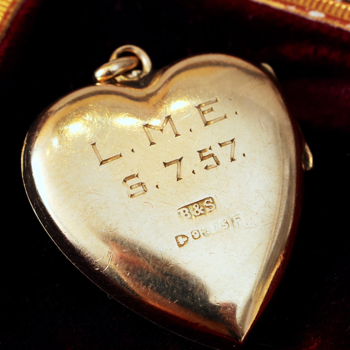 Date 1956 Hand Engraved Heart Locket