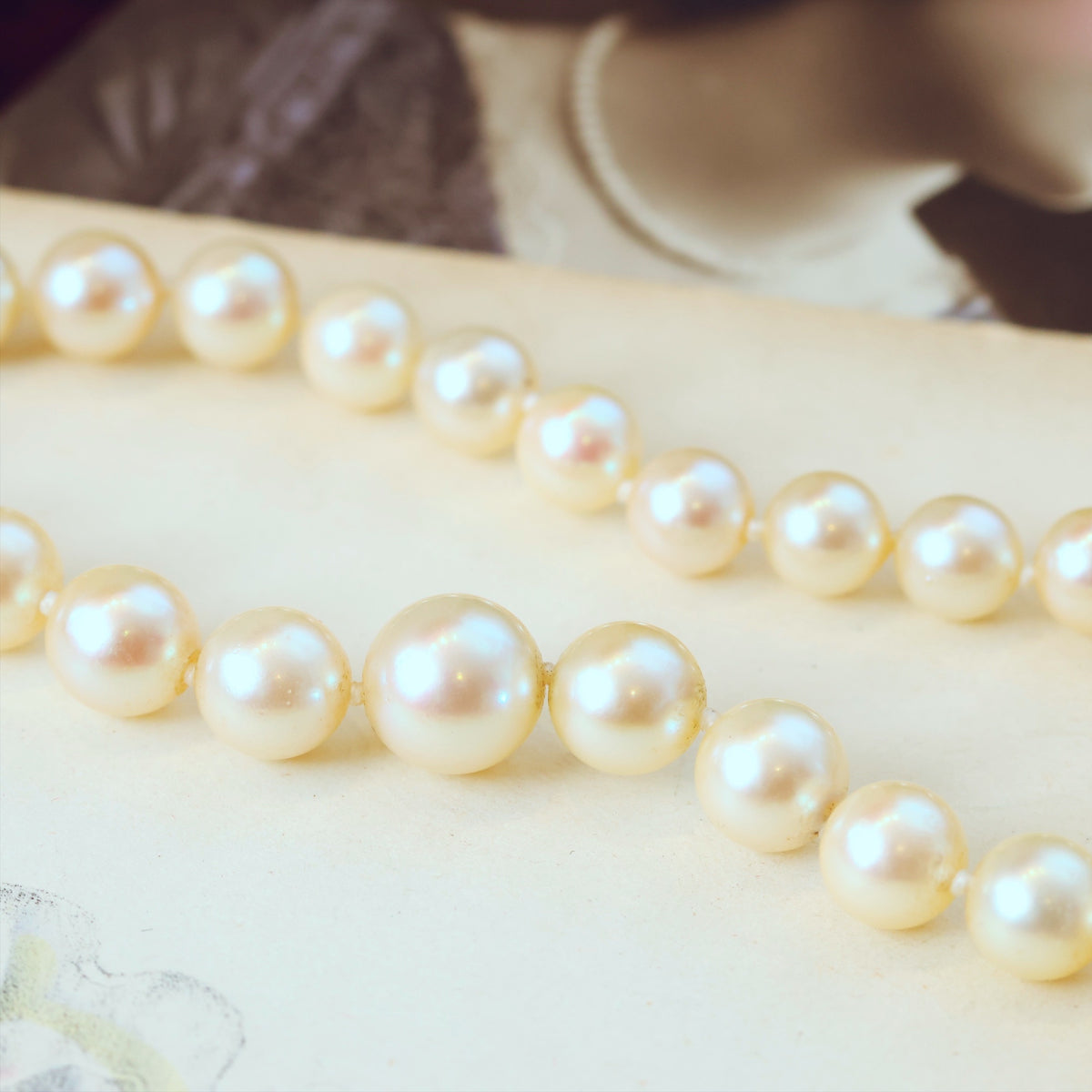 Vintage 1960's Double Row Cultured Saltwater Pearl Necklace