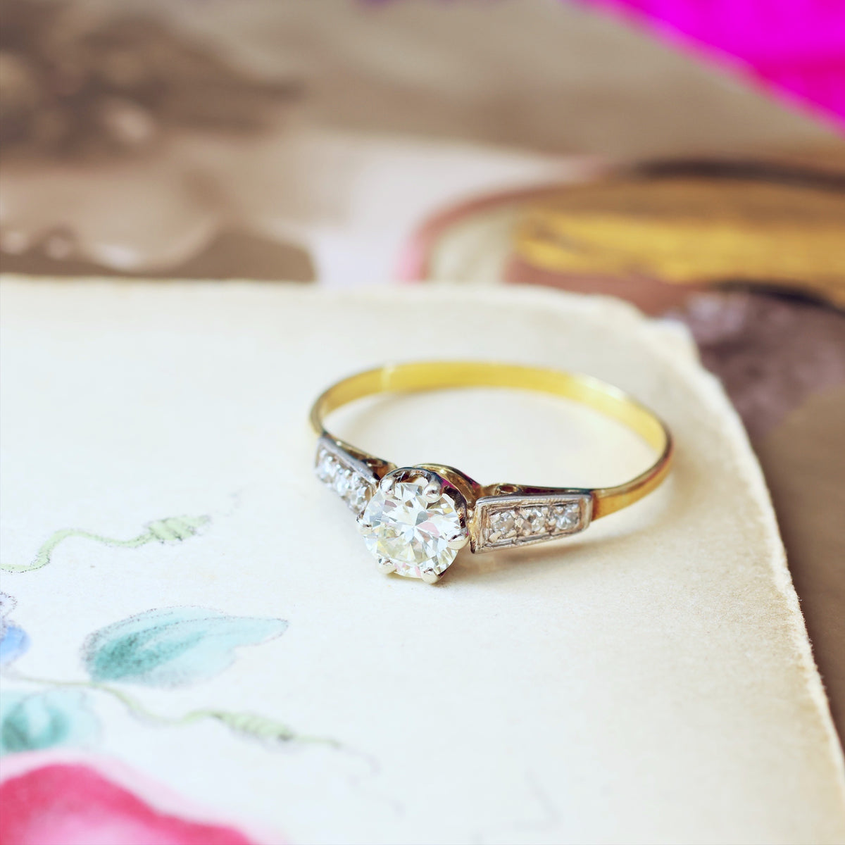 Vintage 1930's Diamond Solitaire Engagement Ring
