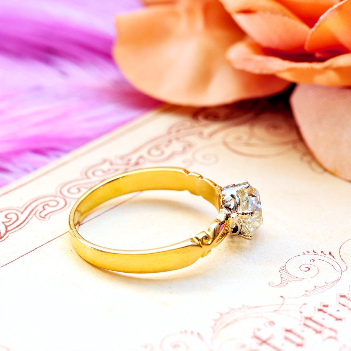 Awesome 1.35ct Mine Cut Diamond Engagement Ring