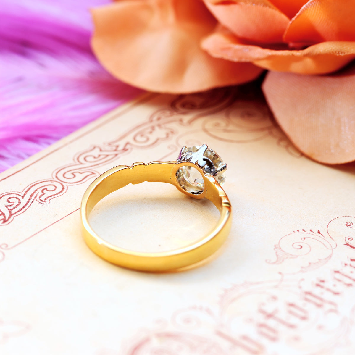 Awesome 1.35ct Mine Cut Diamond Engagement Ring