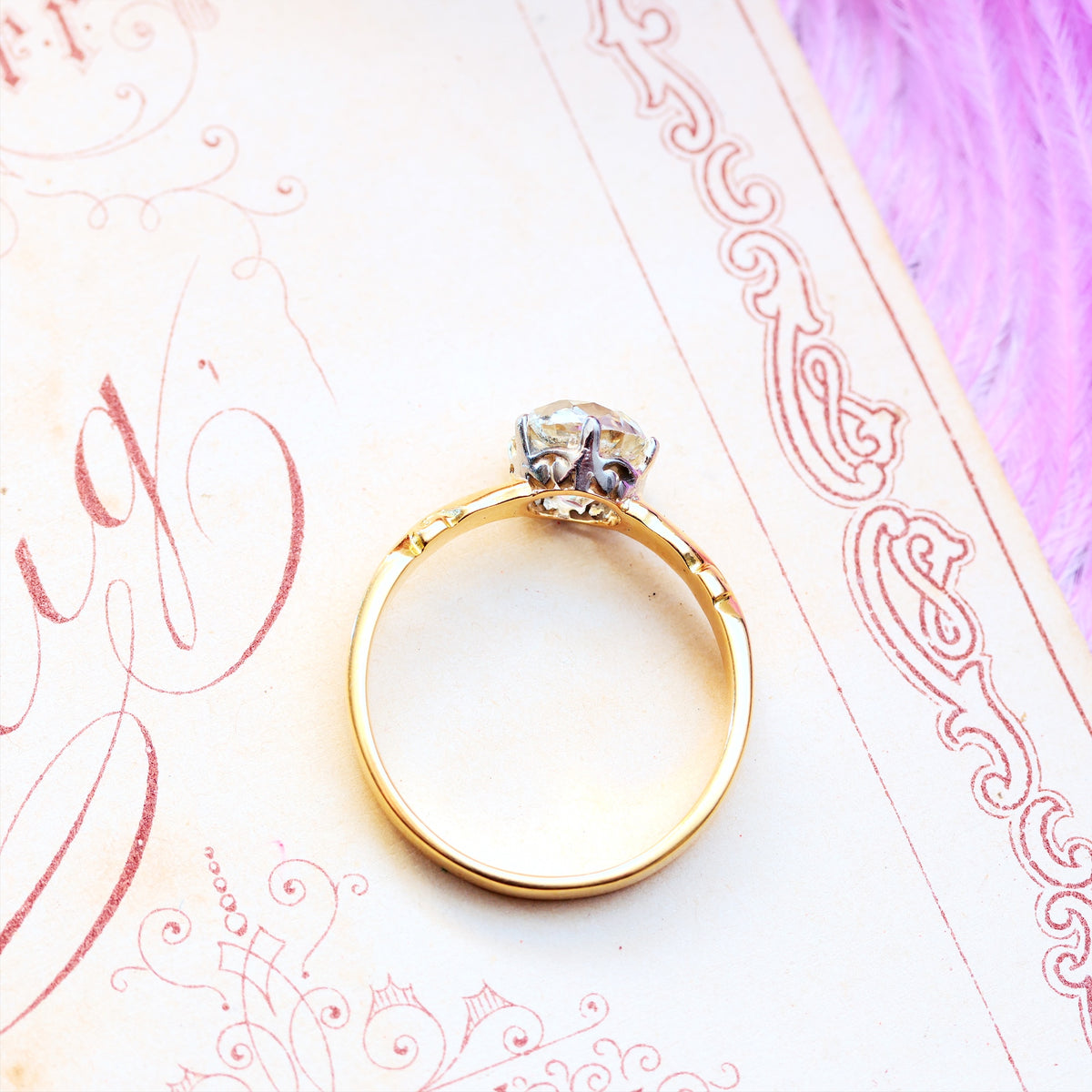 Awesome 1.35ct Mine Cut Diamond Engagement Ring