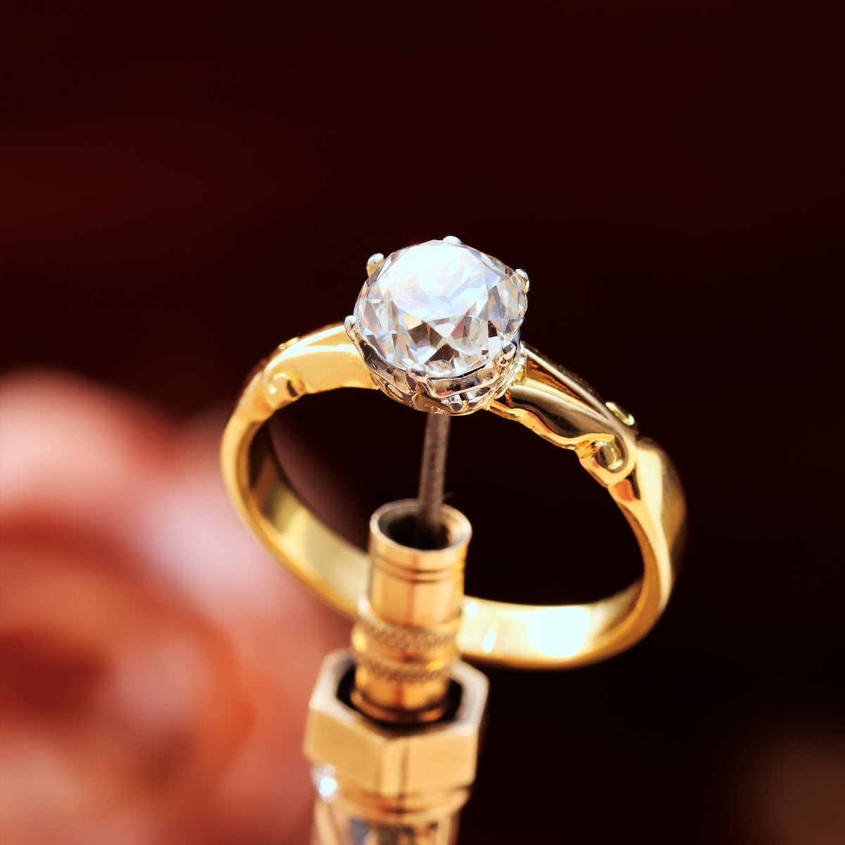 Awesome 1.35ct Mine Cut Diamond Engagement Ring