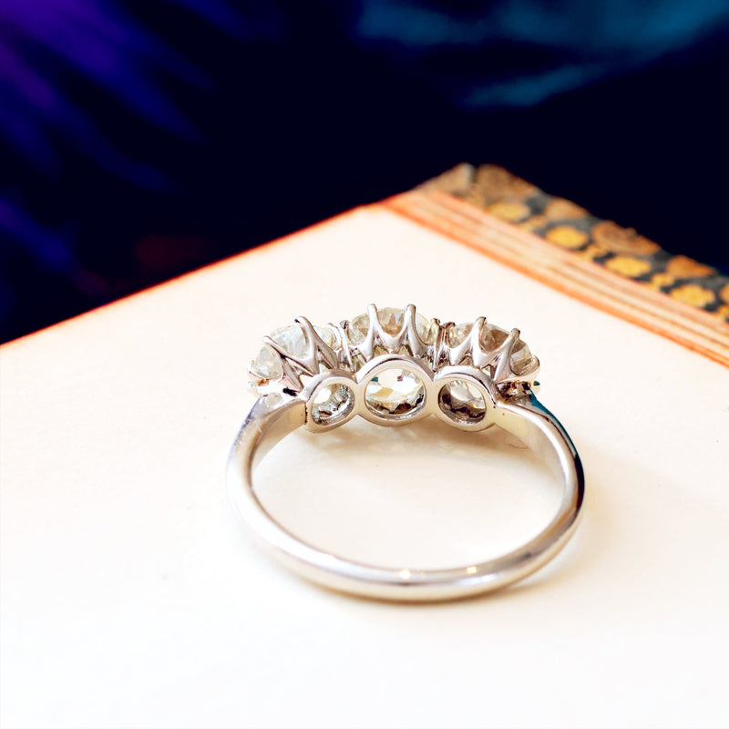 Spellbound! Vintage Hand Cut Diamond Trilogy Ring