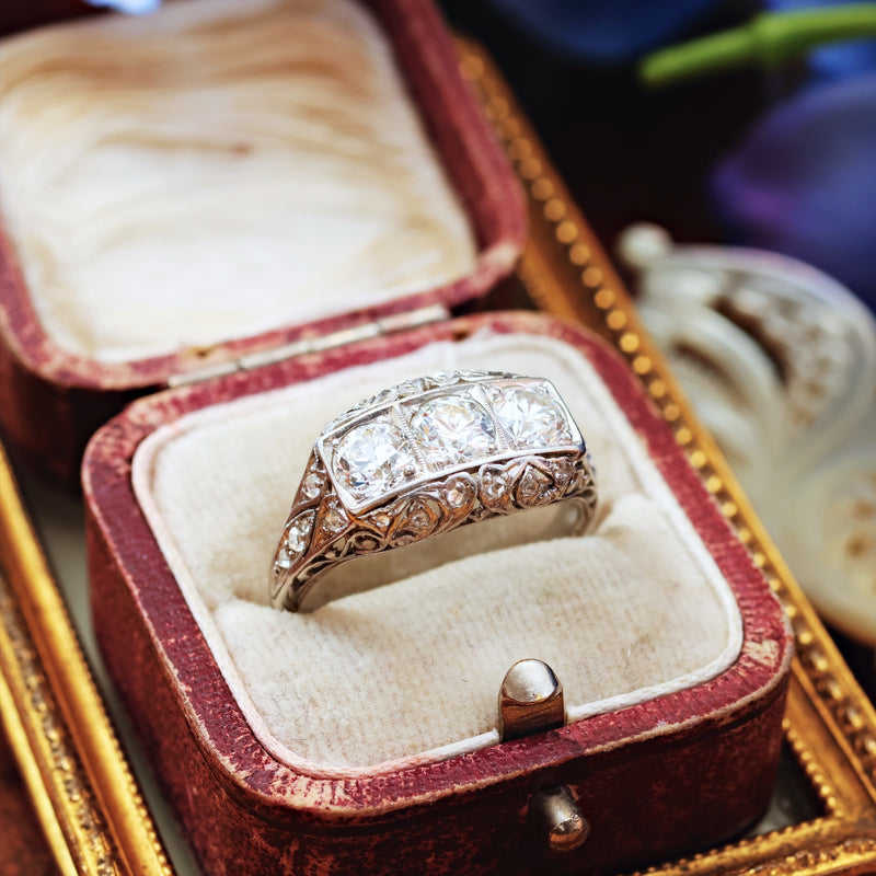 Vintage 1920's 1.50ct Birks Filigree Diamond Ring
