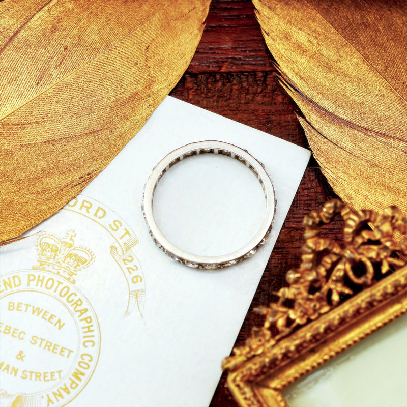 Vintage Size '0'/ '7' One Carat Platinum Diamond Eternity Ring