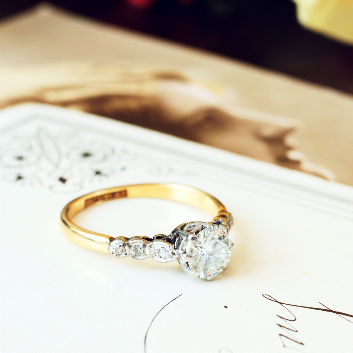 Splendid Vintage .80ct Diamond Engagement Ring