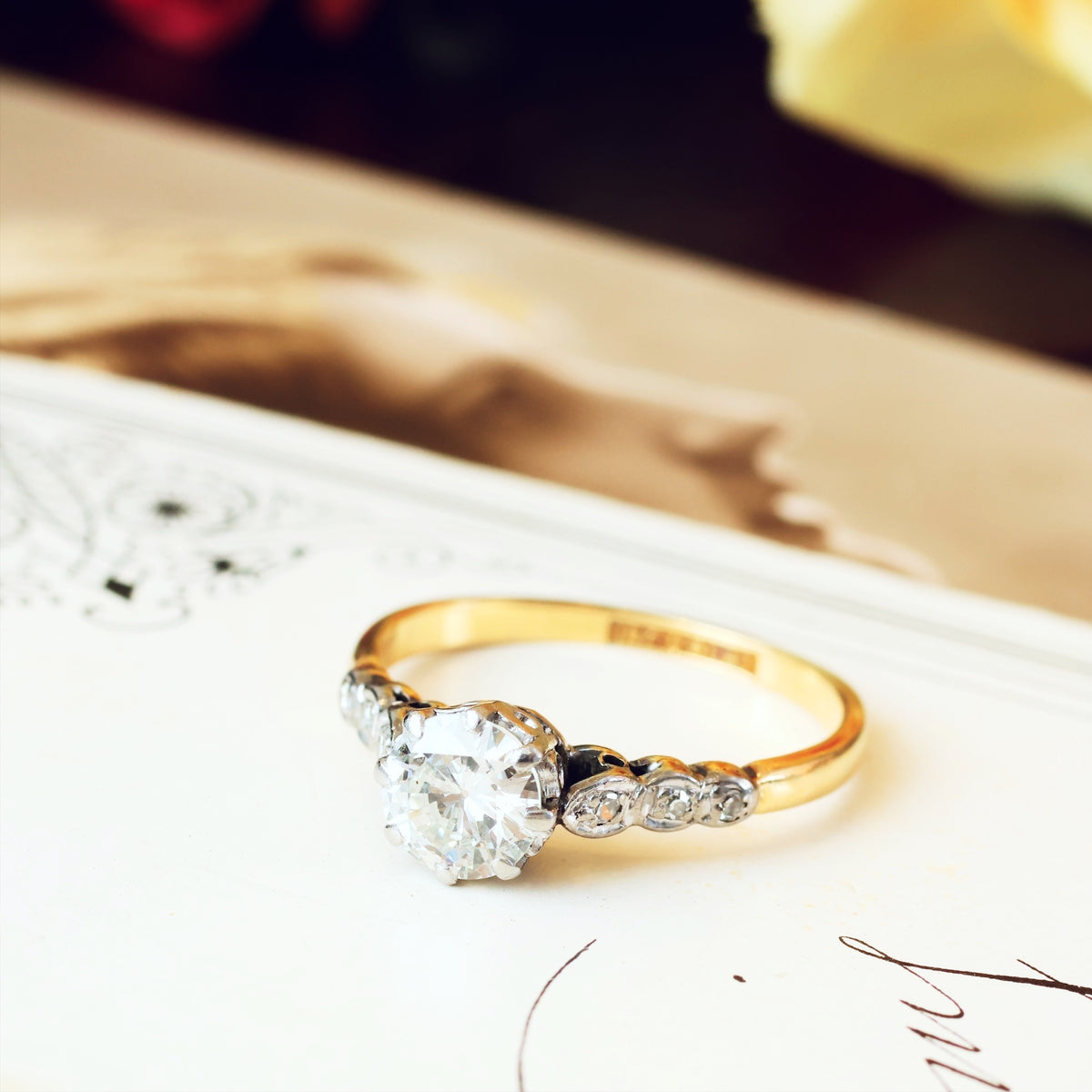 Splendid Vintage .80ct Diamond Engagement Ring