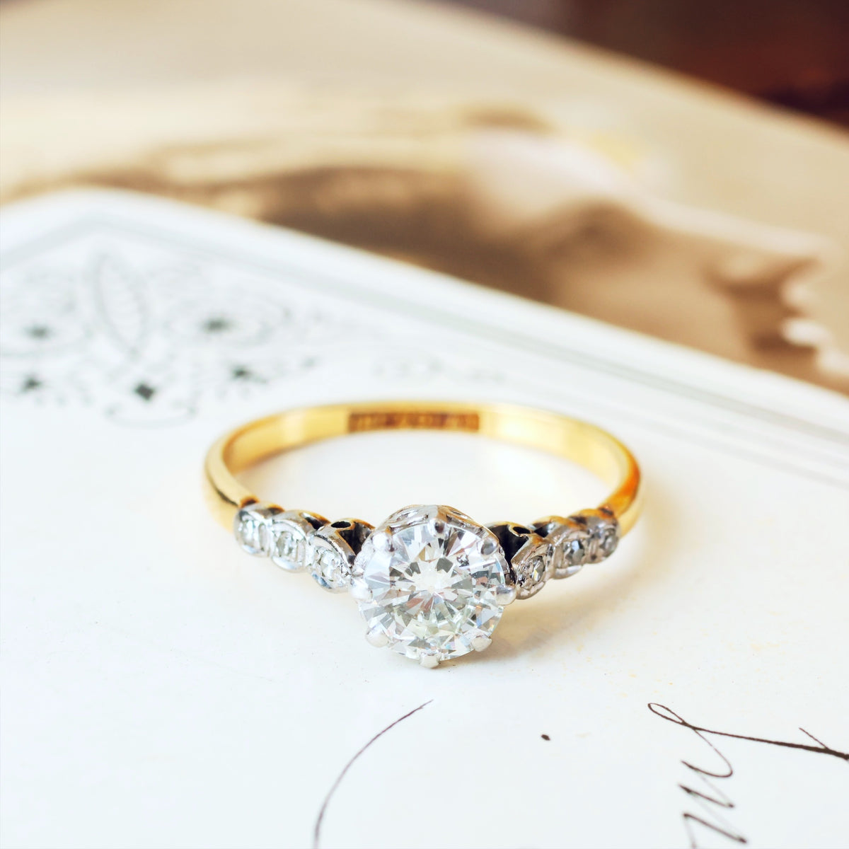 Vintage .80ct Diamond Engagement Ring