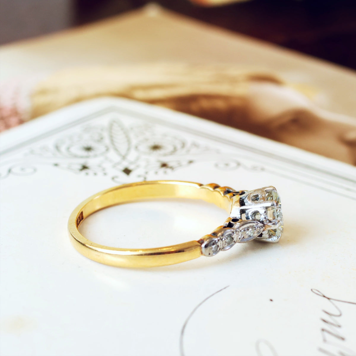 Splendid Vintage .80ct Diamond Engagement Ring