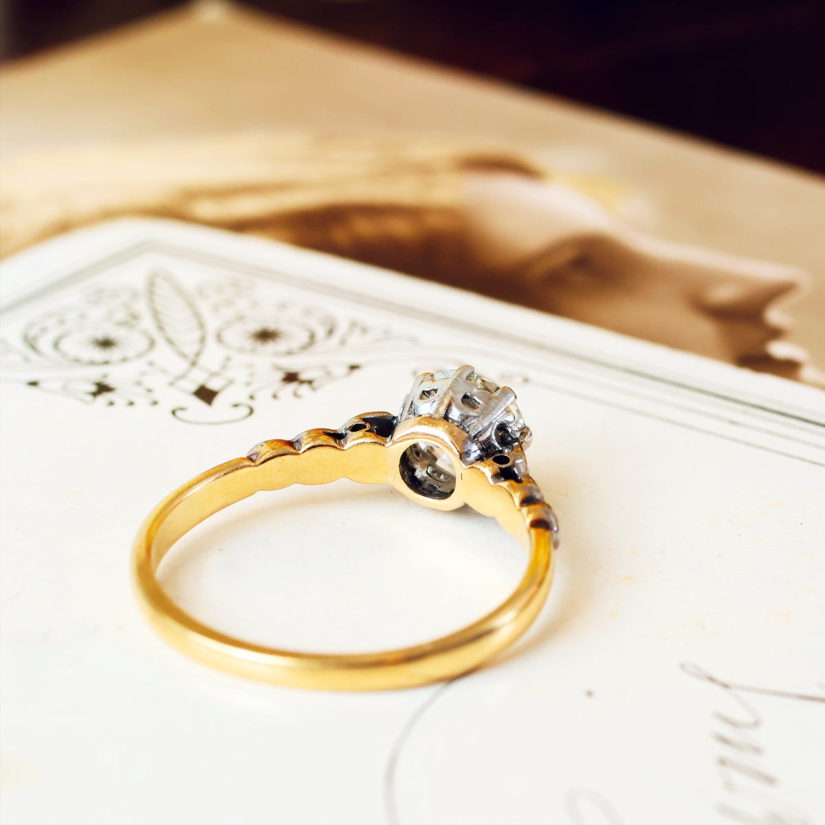 Splendid Vintage .80ct Diamond Engagement Ring