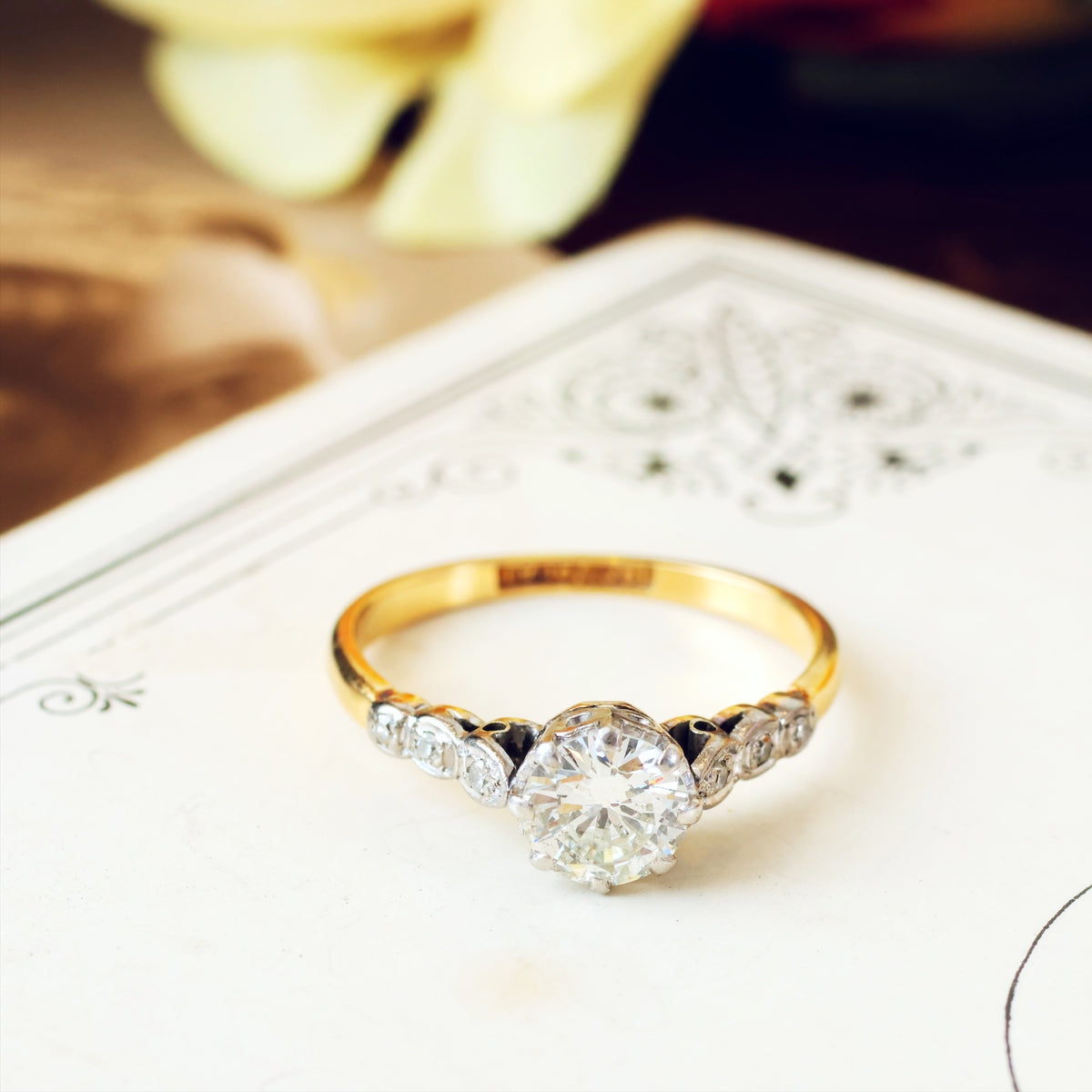 Splendid Vintage .80ct Diamond Engagement Ring