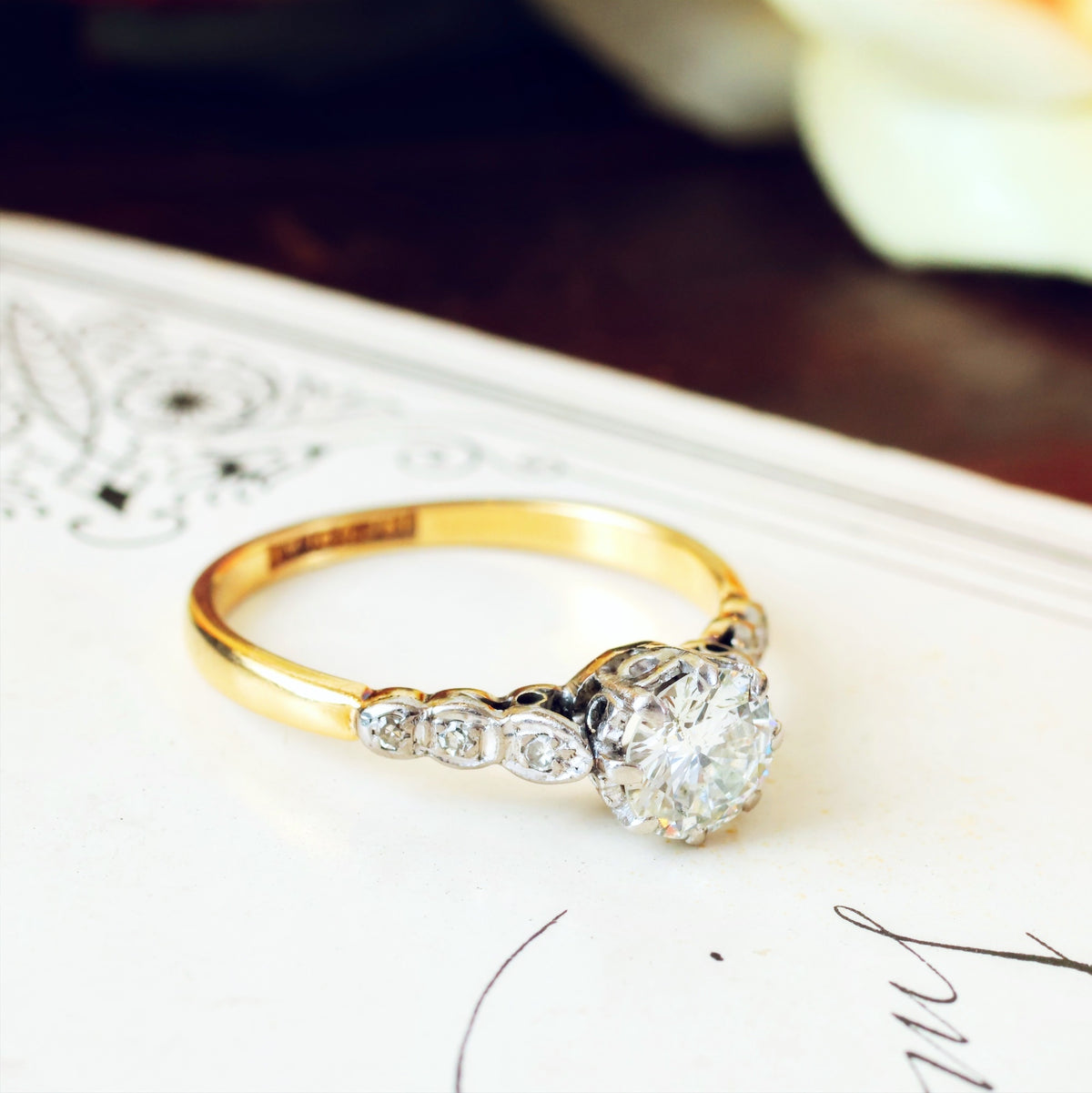 Splendid Vintage .80ct Diamond Engagement Ring