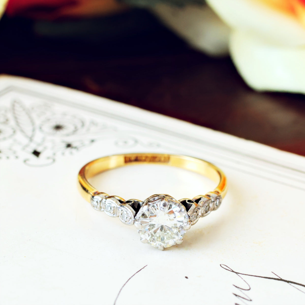 Splendid Vintage .80ct Diamond Engagement Ring