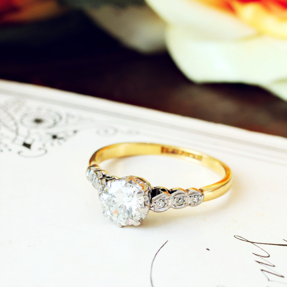 Splendid Vintage .80ct Diamond Engagement Ring